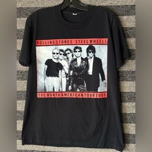 Vintage 1989 The Rolling Stones Steel Wheels Tour Single Stitch T-Shirt Large